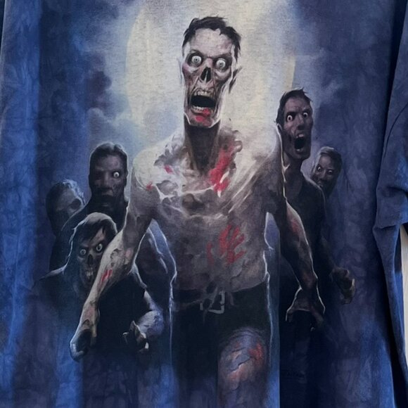 The Mountain Unisex Blue Tie-Dye Zombie Walking Dead Style Tee Shirt Sz 3XL - Picture 3 of 7